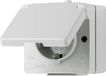 Jung 620WX Wandcontactdoos met randaarde en klapdeksel Compleet WG 600 Lichtgrijs 1 stuk(s)