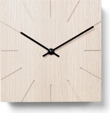 Natuhr 8NU1-14-3 Horloge mural / horloge de table fonctionnel, modèle "Beam", bois de chêne, blanchi