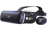 NK VR-bril voor smartphone met hoofdtelefoon, 3D-smartphone, virtual-realiteit, met audio, voor smartphone 4,7-6,53 inch, kijkhoek 90-100 graden, 360 graden draaibaar, zwart (gereviseerd)