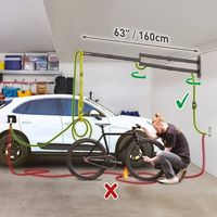 Barkan Wandbeschermarm voor elektrische auto's, 160 cm, verzinkt, weerbestendig, voor binnen en buiten, PHEV, EV