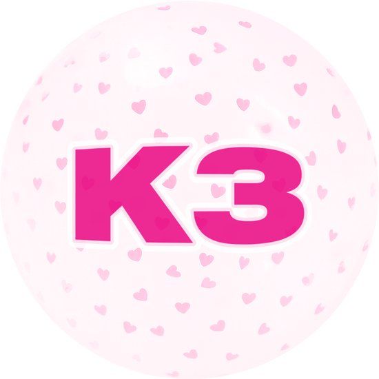 K3 Speelgoedbal - Transparante Glitterbal met K3-Print - Roze - PVC
