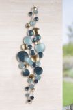 Rawa Wanddecoratie Dots Turquoise Metaal Geschilderd 6x167x46 cm Wand Relief Handgemaakt