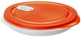 Micro-ondes Bol magnetron - Met deksel - Kunststof - Wit en rood - 1,2 l