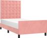 vidaXL Bedframe met hoofdeinde fluweel roze 100x200 cm