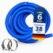 Merkloos Zwembadslang Blauw 38mm met RVS Slangklemmen