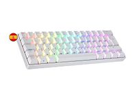 Ranked S60 Supernova 60% | Heet Verwisselbaar Mechanisch Gamingtoetsenbord | 62 Toetsen Multi Color RGB LED Backlit voor PC/Mac | QWERTY ISO ES Spaans (Wit, Gateron Optical Brown)