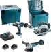 Makita 3-delige 18V LXT set - Accuboormachine DHP481 + haakslijper DGA506 + reciprozaag DHS680 - 2 accu's 18V 5Ah + snellader + 2 MACPAK - DLX3095PTJ