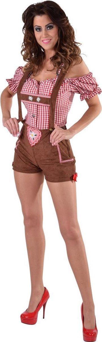 Magic by freddy Boeren Tirol & Oktoberfest Kostuum | Hartverwarmende Hotpants Lederhosen Edelweiss | Vrouw | Extra Small | Bierfeest | Verkleedkleding
