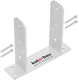 KOTARBAU® Paalhouder, Paalvoet, TT, Paaldrager, Verzinkt Staal, 140 mm, Zilver, Paalsteun, om te Schroeven, voor Houten Palen, voor Tuin