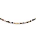 SINGULARU Ketting Eloise Roestvrij staal met 18 Kt Goudlaag Korte ketting met natuurlijke toermalijnstenen Lengte 35 cm + 5 cm verlenging Sieraden voor dames