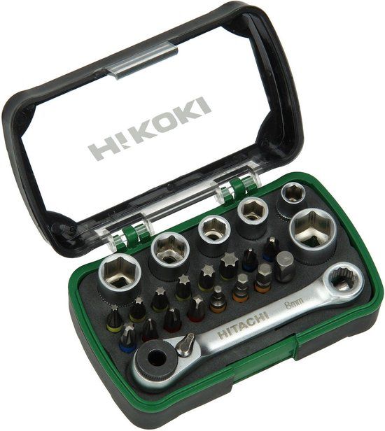 Hikoki Accessoires Hitachi Bit en doppenset - 24-Delig - Metaal - Bitset