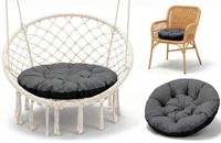Amazinggirl Stoelkussen Rond 60 cm – Zitkussen voor Tuinstoel Rotan & Schommelstoel – zachte ronde zitting waterafstotend voor Terras Balkon Tuin Binnen en Buiten Grafiet Schaduw B