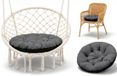 Amazinggirl Stoelkussen Rond 60 cm – Zitkussen voor Tuinstoel Rotan & Schommelstoel – zachte ronde zitting waterafstotend voor Terras Balkon Tuin Binnen en Buiten Grafiet Schaduw B