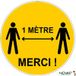 Panneau 1 Mètre Merci - Jaune - Spécial Sol - Ø 450 Mm - 4007298