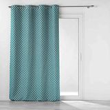 Douceur d'intérieur Mariella Jacquard Chenille Curtain with Eyelets, 140 x 260 cm, Petrol