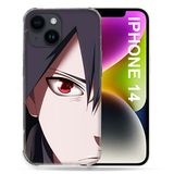 Beschermhoes iPhone 14 (6.1) Beschermhoes compatibel met MagSafe Manga Naruto Sasuke gezicht