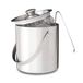 Relaxdays ijsemmer met deksel rond, ijstang, ijsblokjes emmer voor de bar, party, 1,5 liter, HxBxD: 17x15x1, 5 cm, zilver