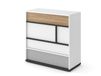 Mobistoxx Commode ILONA 4 tiroirs blanc/chêne salisbury