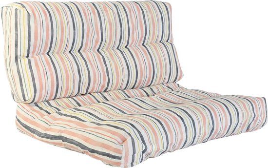 DKD Home Decor Vloerkussen Multicolour Aluminium Strepen 120 x 80 x 16 cm
