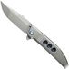 WE Knife WE22041-2 Polished Bead Blasted Böhler M390, Polished Bead Blasted Titanium, couteau de poche