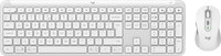 Logitech MK950 Signature Slim Combo - Draadloos Toetsenbord en Muis - US International - QWERTY - Wit