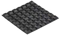 RS PRO Zelfklevende voeten, lijm, vierkant, 7,6 mm, zwart, ø 20,6 mm, PUR, max. 65,6 °C, verpakking van 49 stuks