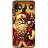 Samsung Galaxy A20e Bedrukt siliconen hoesje pere noel vintage