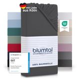 Blumtal Hoeslaken - Fitted Sheet - Jersey - Katoen - 180 x 200 x 30 cm - Antraciet