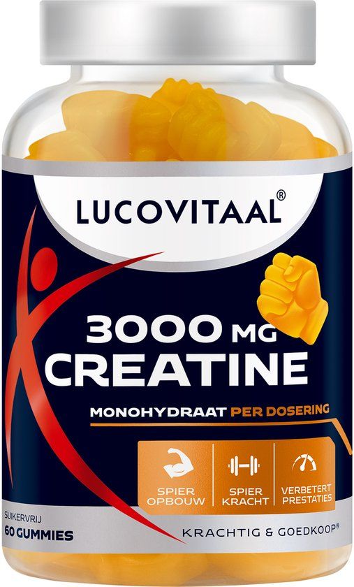 Lucovitaal Creatine 3000mg Gummies - Citroen - 60 stuks