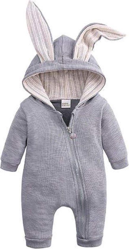 Baby Onesie Konijn - Grijs - Maat 56/62 - Unisex