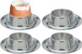 Merkloos / Sans marque Koopman International Eierdopjes van RVS - 4x stuks - 8 x 2,5 cm - Stapelbare eierdopjes