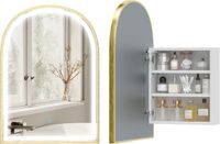 HOMCOM Armoire à miroir - Or