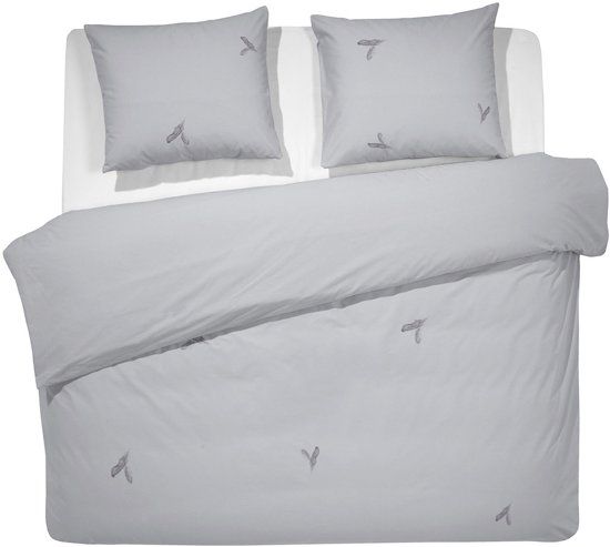 Damai Dekbedovertrekset bio percale 200 x 200/220 cm fjer silver