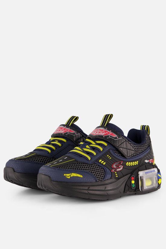 Skechers SKECHERS GARAGE Jongens Sneakers - Zwart / Donkerblauw / Geel / Rood