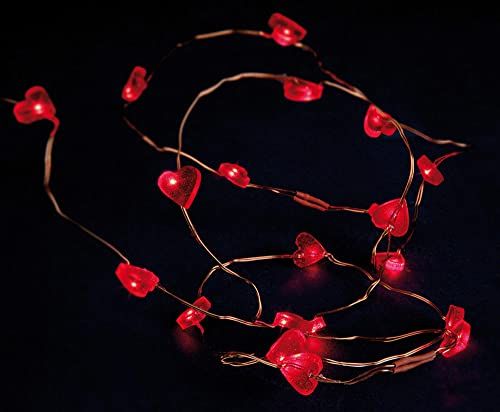 Hellum LED-lichtketting - 20 rode harten - Batterij - 110 cm - Rood