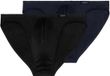 HOM Heren slip / onderbroek 2 pack Premium Cotton zwart / blauw Effen 100% Katoen Maat XL