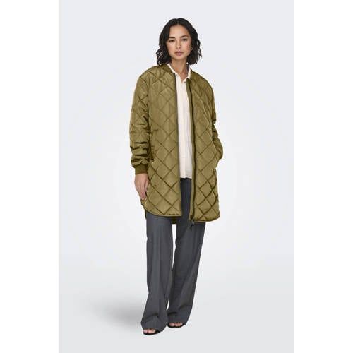 ONLY - ONLJESSICA QUILTED COAT ZIP CC OTW - Dames - Gewatteerde jas - Khaki - XS