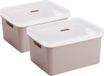 Sunware boîte de rangement - 2x pièces - 32 litres - rose - plastique - couvercle transparent - 45x35x24 cm - série Sigma