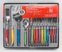 Unyqoos® 24-delig multicolore couverts - roestvrij staal en ABS voor 6 personen - cadeauverpakking