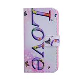 thematys LG G2 kunst leer liefde vlinder design stand klap beschermhoes mobiele telefoon case flip tas cover