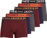 Jack & Jones Boxershorts JACLICHFIELD - 6 pack - Trunks - Burgundy / Navy / Grijs - Heren Onderbroek - Maat L