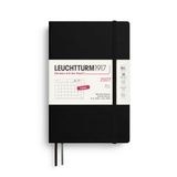 LEUCHTTURM1917 Maandplanner & notitieboek B6+ 2027 Engelstalig, Zwart