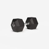 Haltère d'entraînement croisé et de musculation Dumbbell hexagonale 32,5 kg, noir