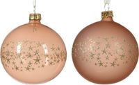 Decoris Bol Kerstbal glas d8 cm rose a2 kerst