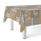 Martina Home Wasdoek tafelkleed Patch Beige 100 x 140 cm