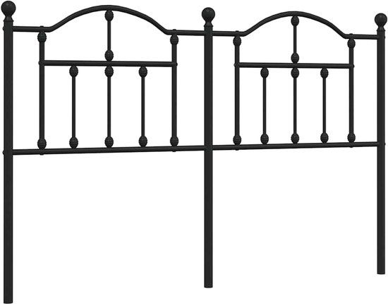 vidaXL Hoofdbord 135 cm metaal zwart