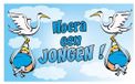 Merkloos / Sans marque Espa Nv Vlag Hoera een jongen - blauw - 150 x 90 cm