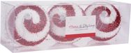 Home & Styling Boules de Noël - 3 ST - Rouge/Blanc - Décoré - Plastique - 10 cm