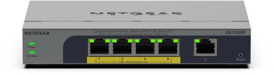 NETGEAR GS105EP - Netwerk Switch - Unmanaged - 1 Gpbs - 5 poorten