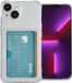 iMoshion iPhone 14 Case with Card Holder - Transparent TPU Back Cover - Holds 2 Cards